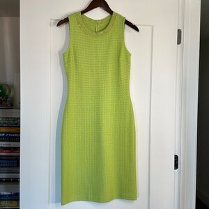 St. John Evening Green Tea Textured knit Dress, Size 2